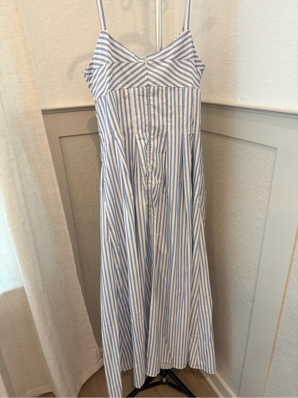 Altar'd State Blue and White Vertical Stripe Maxi Dress - Picture 7 of 9